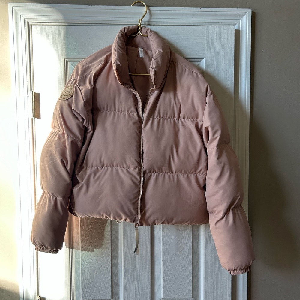 Fabletics Beige Puffer Jacket | Size M - image 1